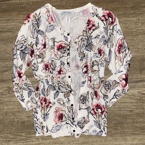 WHBM Floral Snap Front cardigan